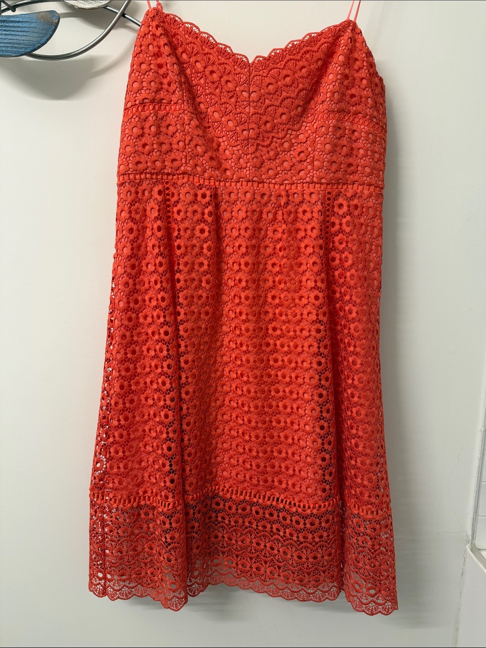 Women's Coral Lace A-Line Dress